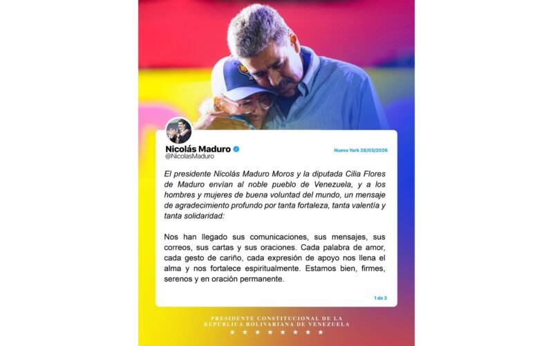 Maduro pide desde la cárcel consolidar “la reconciliación, el perdón y el reencuentro” en Venezuela