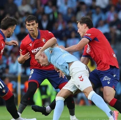 Osasuna remonta a un Celta que pagó cara la expulsión de Marcos Alonso
