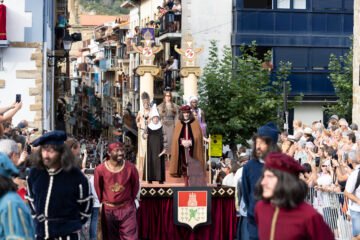 Getaria vivirá hoy una nueva representación histórica del desembarco de Elkano